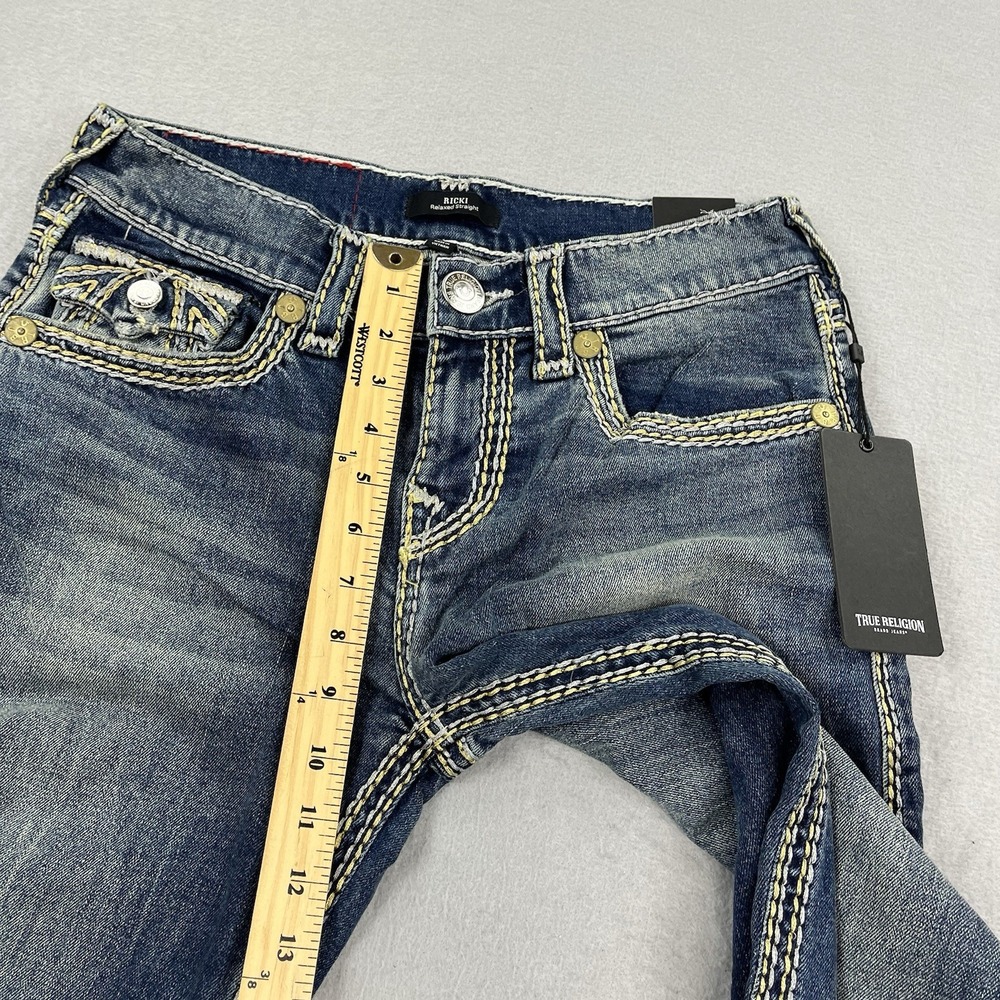 True Religion Jeans Womens 26 Fits 29x32 Ricki Lurex Relaxed Straight Super QT - Picture 15 of 16